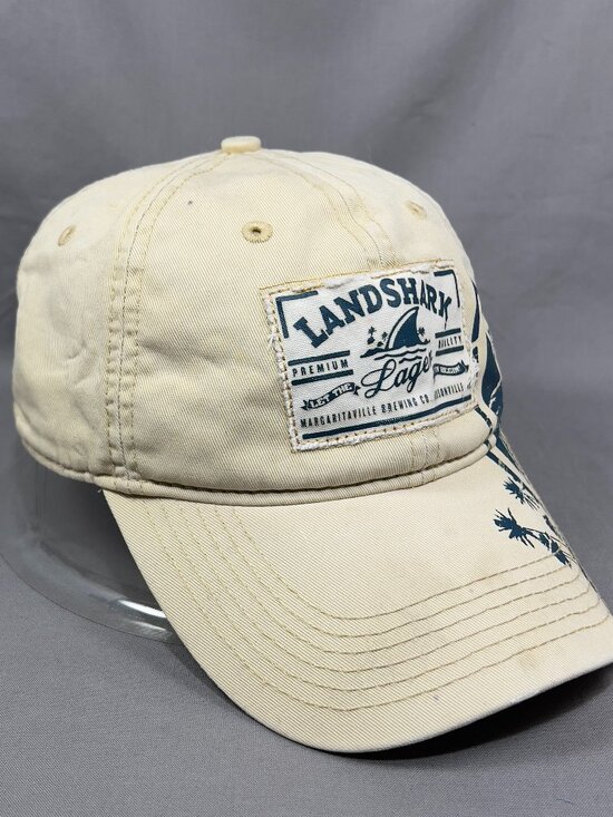 Landshark Lager Beer Strapback Hat Cap Distressed Khaki Trucker Golfer Dad Mens - Picture 6 of 14